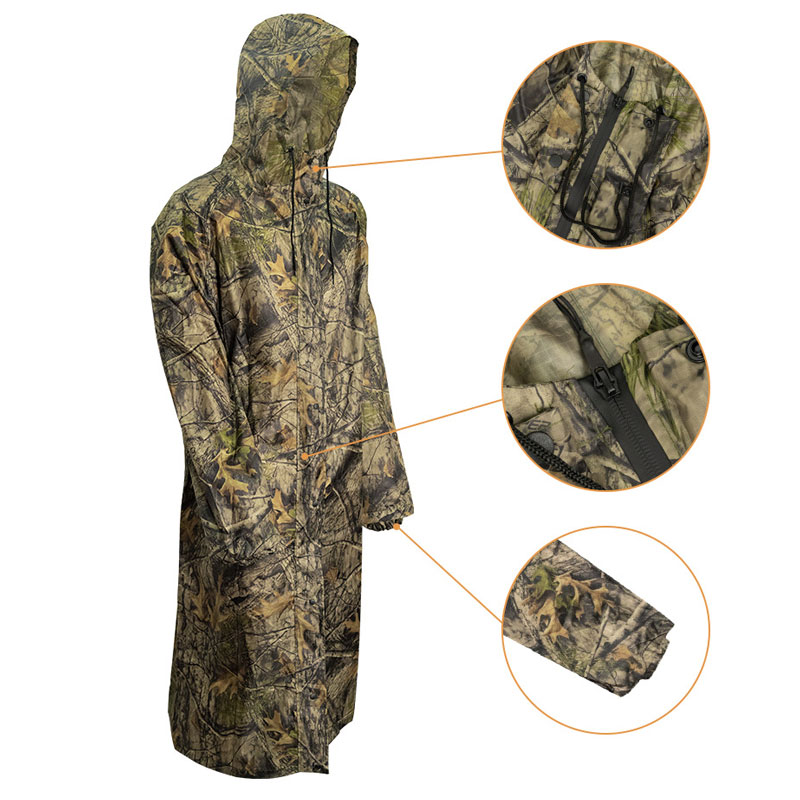 Длинный Камуфляжный плащ для м – обзор и цена Fishing Rain Suit