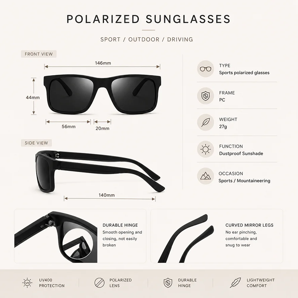 Новые мужские поляризационные  – обзор и цена Fishing Sunglasses Polarized