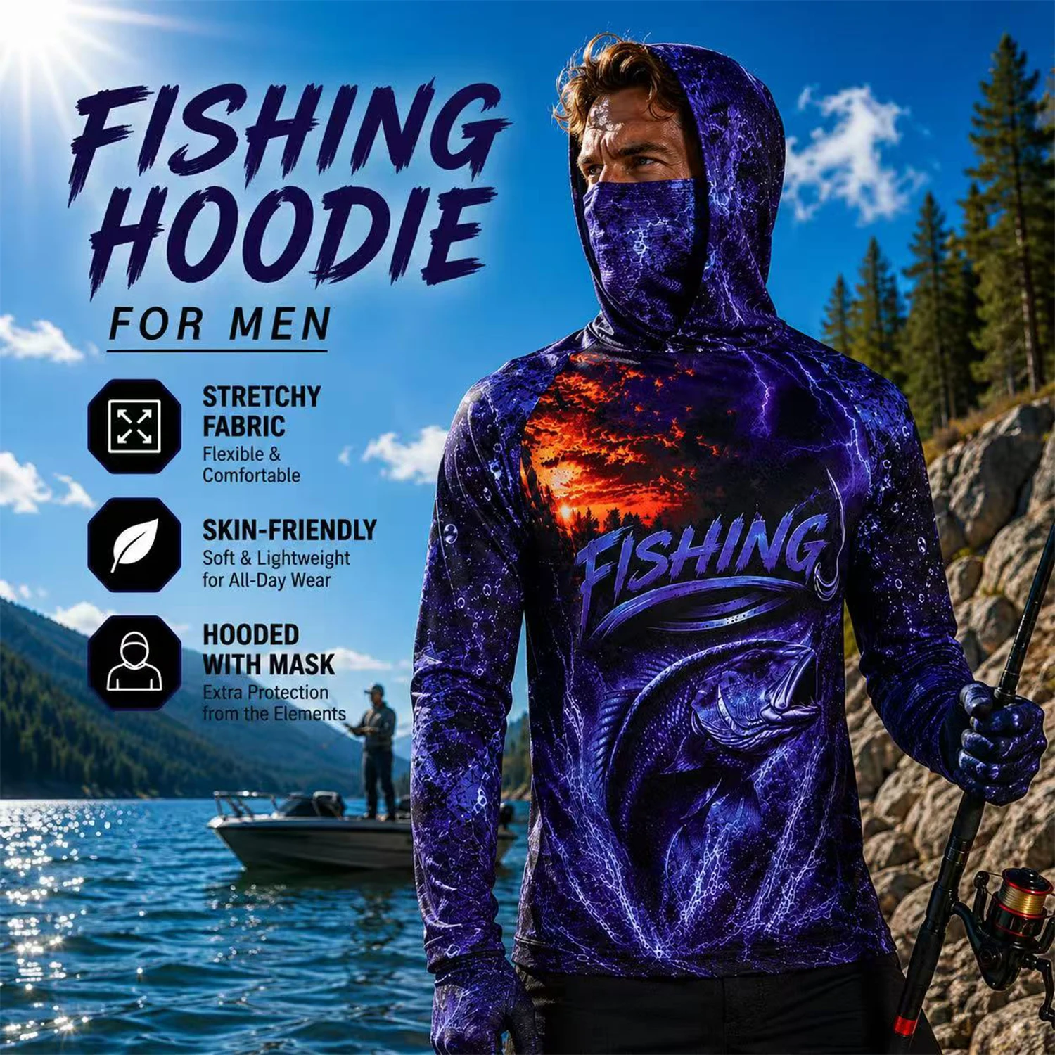 Мужская футболка с капюшоном д – обзор и цена Fishing Shirt Uv Protection